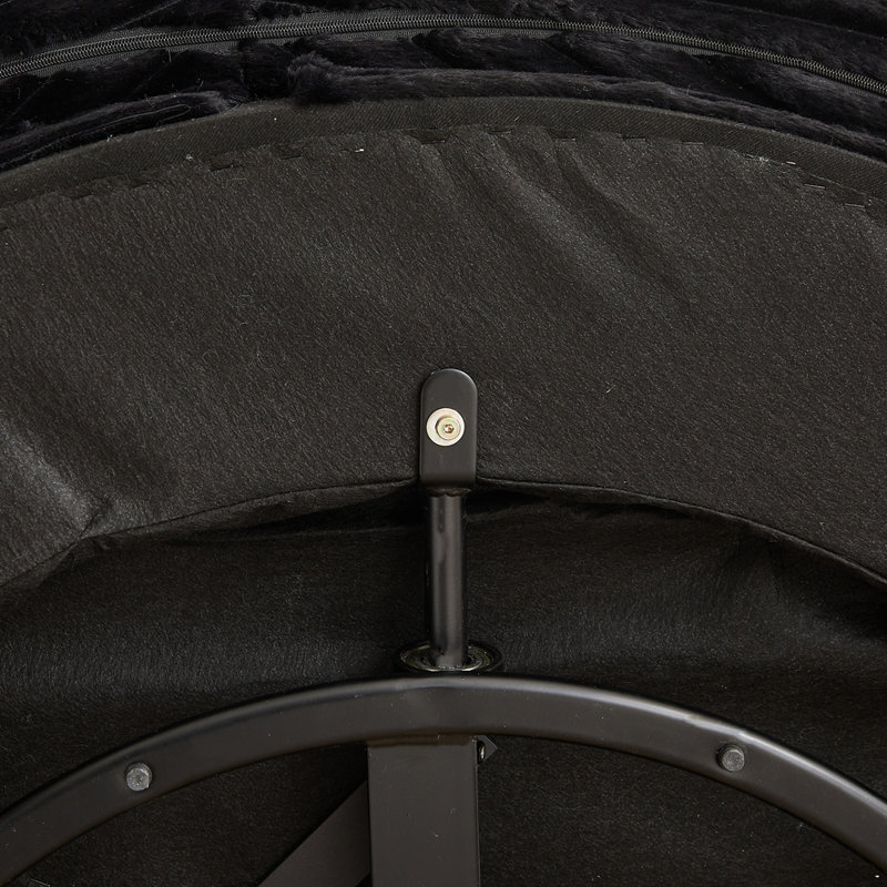 Fauteuil lit simple pivotant à 360 degrés, Noir, Velours côtelé