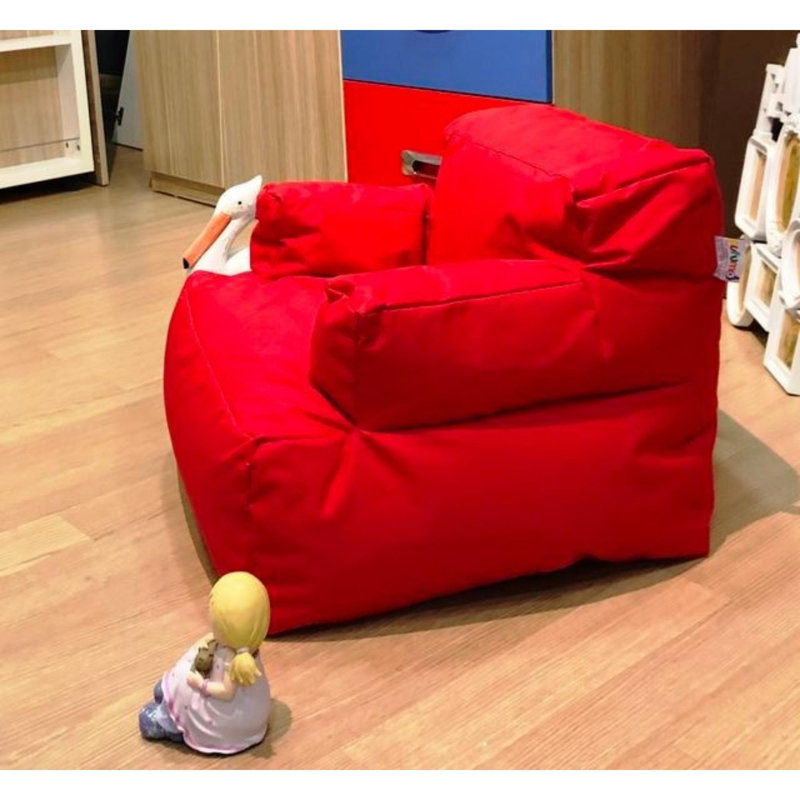 Bean Bag, Red Polyester