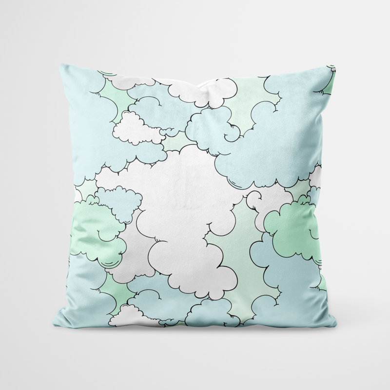 Cloudscape, Bleu marine / crème / rose abstrait