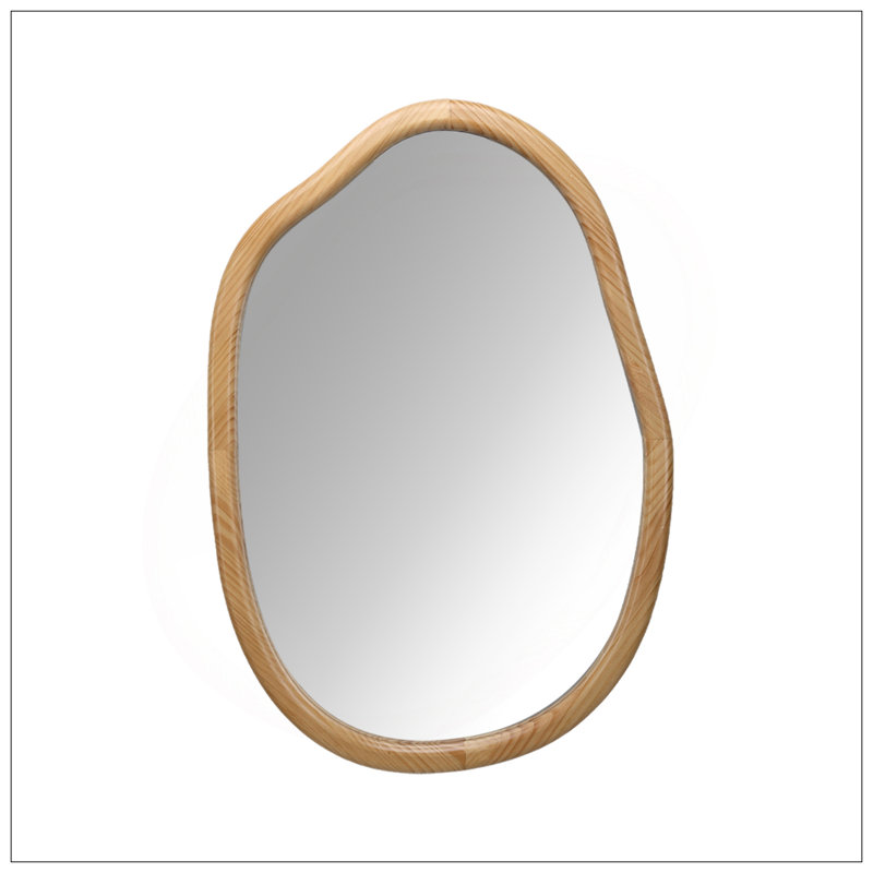 Irregular Wall Mirror Decorative, Asymmetrical Wavy Accent For Modern Elegance And Enhanced Aesthetic, 32X22 Inch