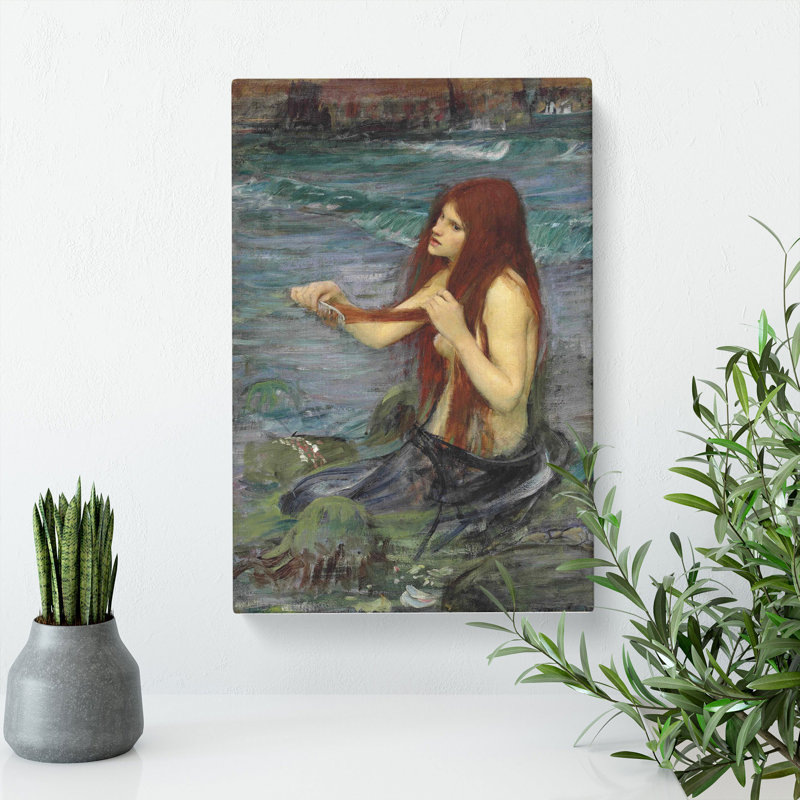 A Mermaid Vol.2 by John William Waterhouse - Wrapped Canvas, 50cm H x 35cm W x 3cm D