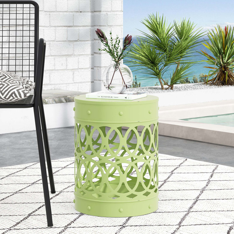 Outdoor Metal Side Table -Large, Green