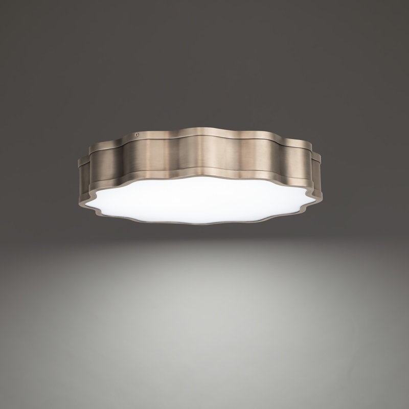 Vaughan 16" Brushed Nickel LED Flush Mount with White Shade