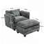 Boucle Fabric Club Chair Armchair with Ottoman-1117254349
