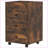 Cabinets, 3-Drawer Under Desk Storage with Removable Tray &amp; Wheels, Home Office Printer Stand | Rustic Brown | Particle Board-938618178