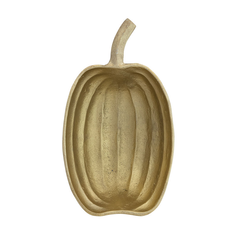 Bol en fonte d'aluminium en forme de citrouille, Doré