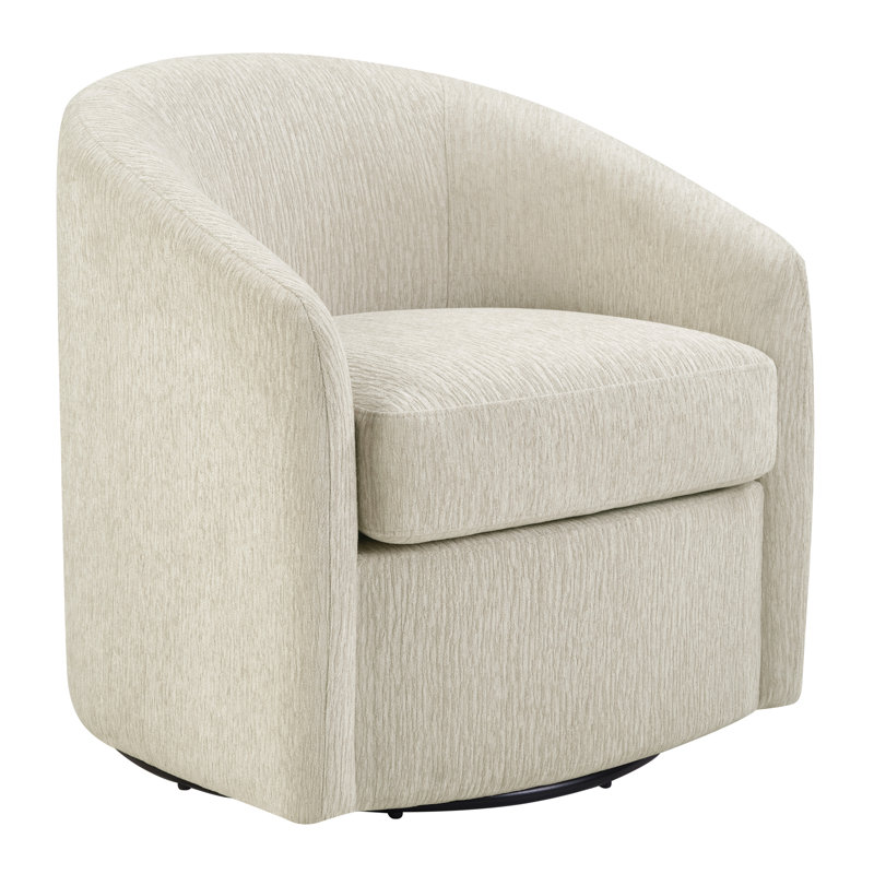 Sandiso Barrel Swivel Chair, Linen White