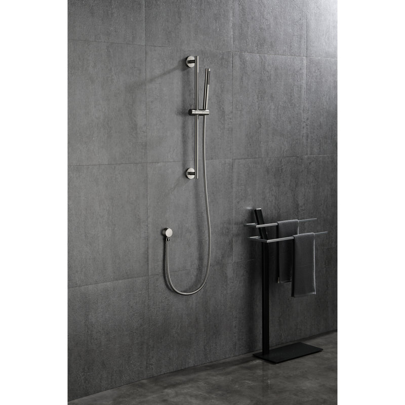 28 - Inch Slide Bar Handheld Shower With 59 Hose, Height Changeable Feature, Brushed Nickel Stainless Steel, Various Spray Functions For Relaxed Use Hose And Bar, Modifiable Attribute, Steel