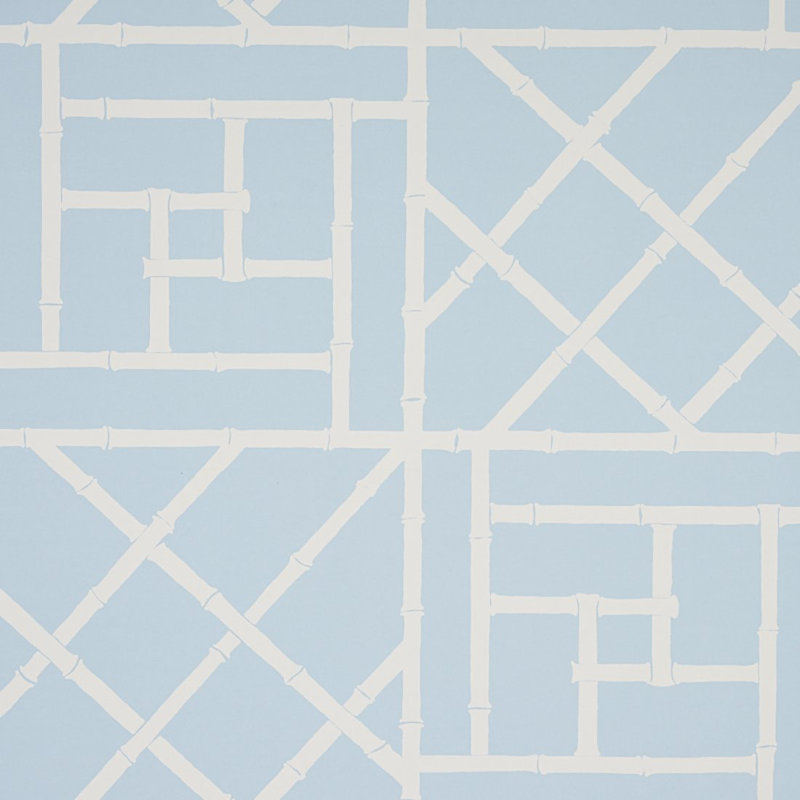 Papier peint treillis Schumacher x Cristina Buckley, Bleu ciel
