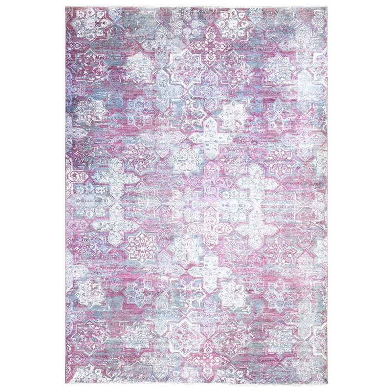 Tapis unique mauve / fuchsia foncé / écume de mer 12 pi 3 po x 17 pi 5 po Constantinople