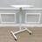 28 x 19" White Standup Sitdown Table with Adjustable Height 28 to 45 inches with Locking Wheels
