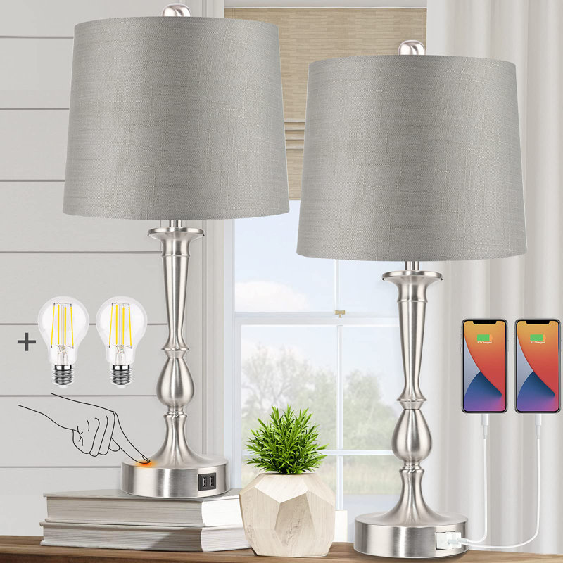 Lampe de table USB en métal Colfontaine