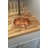 12" Round Hammered Copper Bar Sink with 2" Drain Opening in Polished Copper