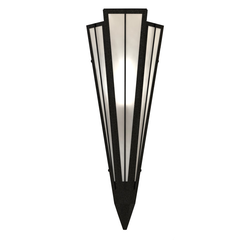Brum 1 - Light Flush Mounted Sconce, Textured Black, White Art