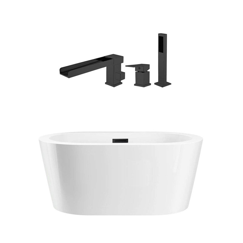 Baignoire de trempage autoportante en acrylique avec robinet 59 po. X 32 po. Marion