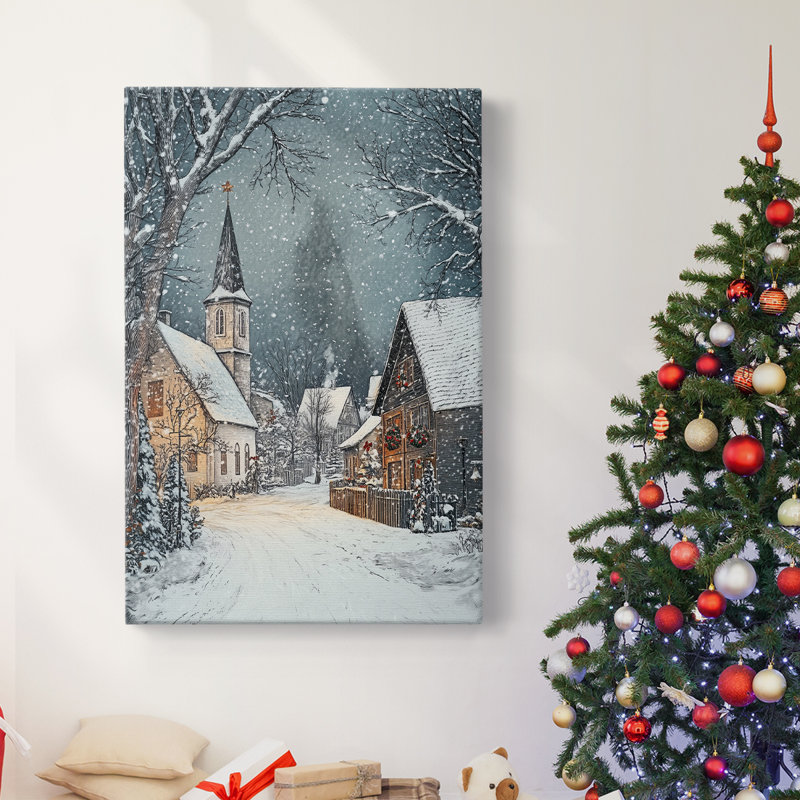 Art des Fêtes de Noël - Toile tendue avec châssis Dxxi, H 18 po x l 12 po