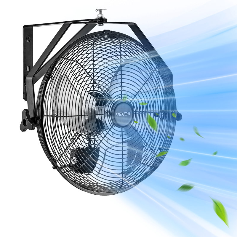 Ventilateur de garage mural 14 pouces 3 vitesses, H 17,1 po x l 18,1 po x P 16,1 po