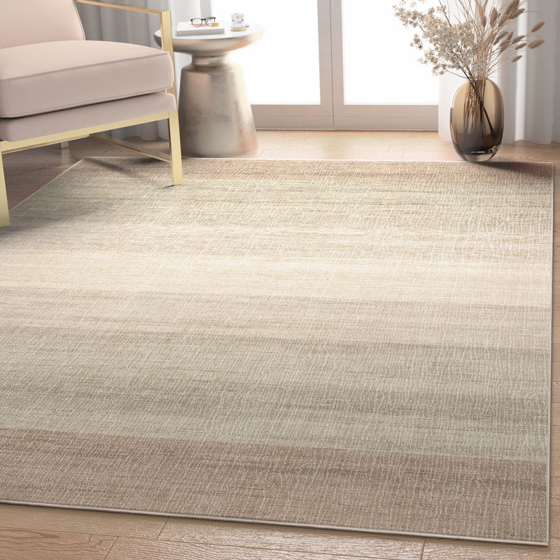 Tapis brun à tissage plat et dégradé Nuzzo, Rectangle 7 pi 7 po x 9 pi 10 po