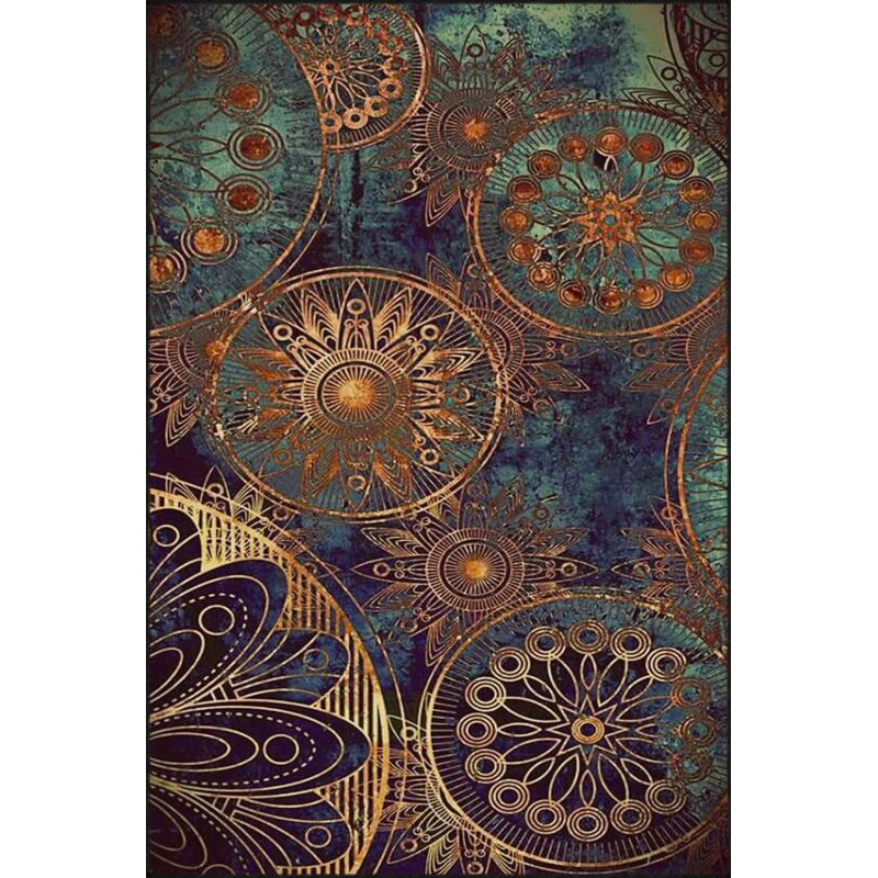 Tapis tissé à motif de disques lavables, Sous-tapis rectangulaire de 3 pi 3 po x 4 pi 11 po