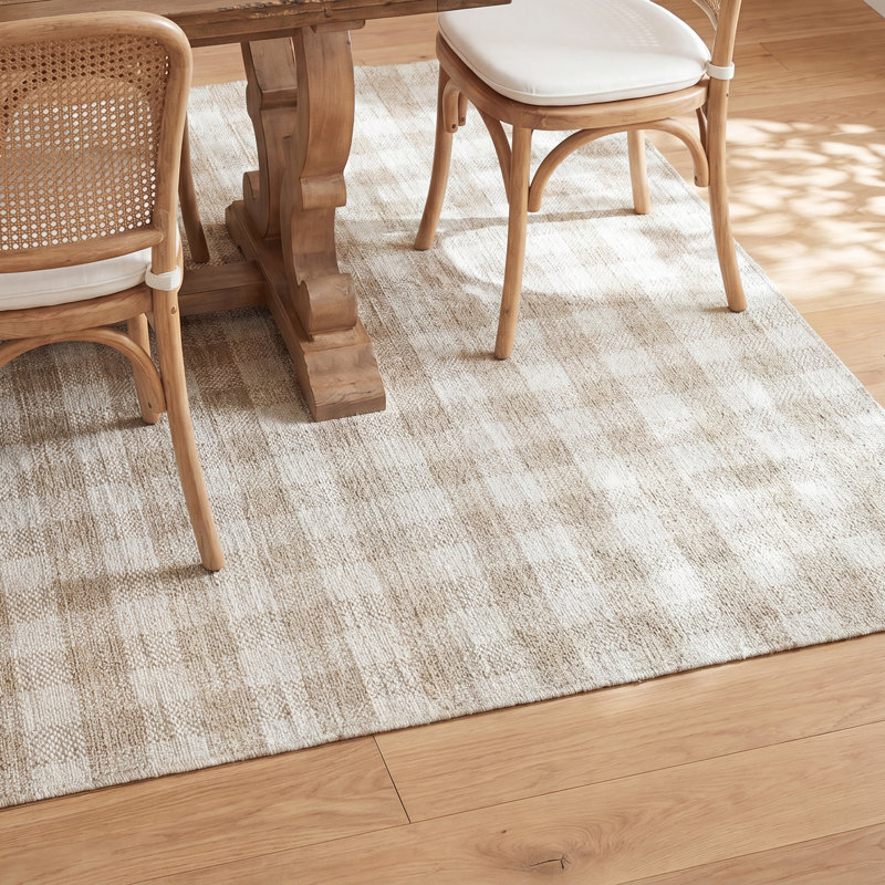 Lavande Plaid Wool Area Rug, Rectangle 8'10" x 12'