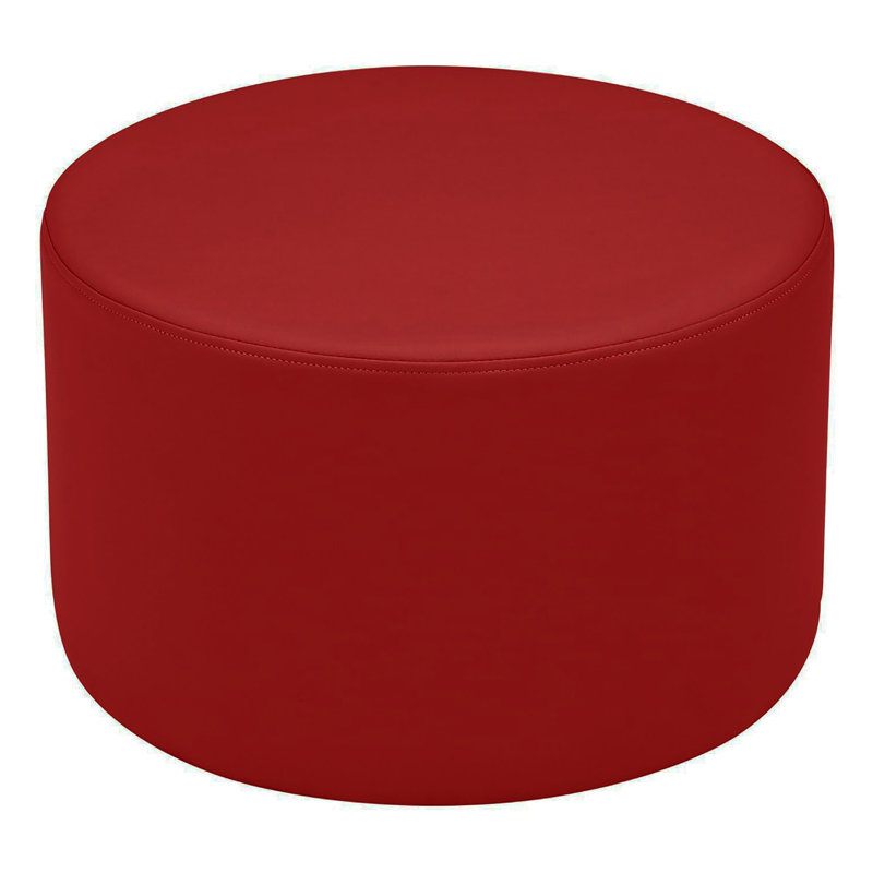 Pro Series Upholstered Round Ottoman 12" Height, Crimson