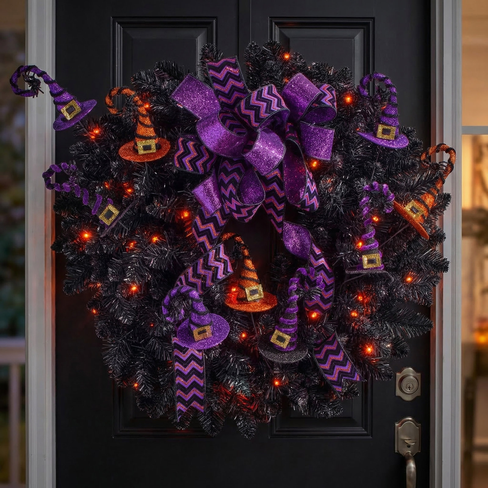 30" Triple Glitter Witch'S Hat Spray
