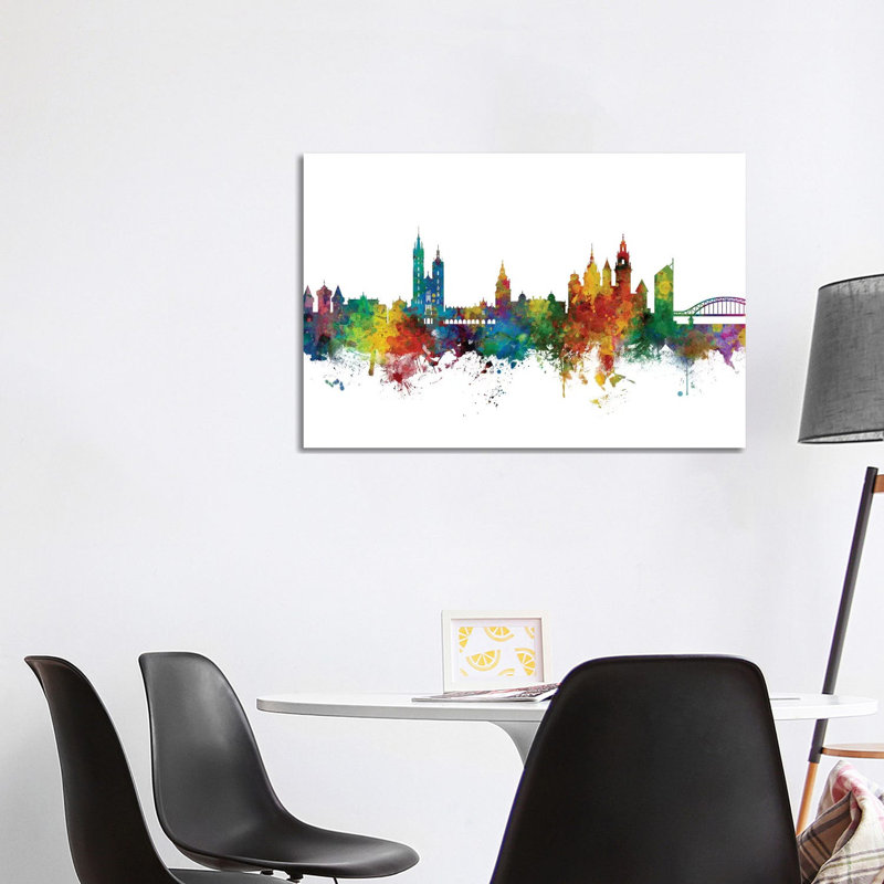 Krakow, Poland Skyline by Michael Tompsett - 1 Piece Wrapped Canvas Wall Art, 101.6 cm H x 66.04 cm W x 1.91 cm D