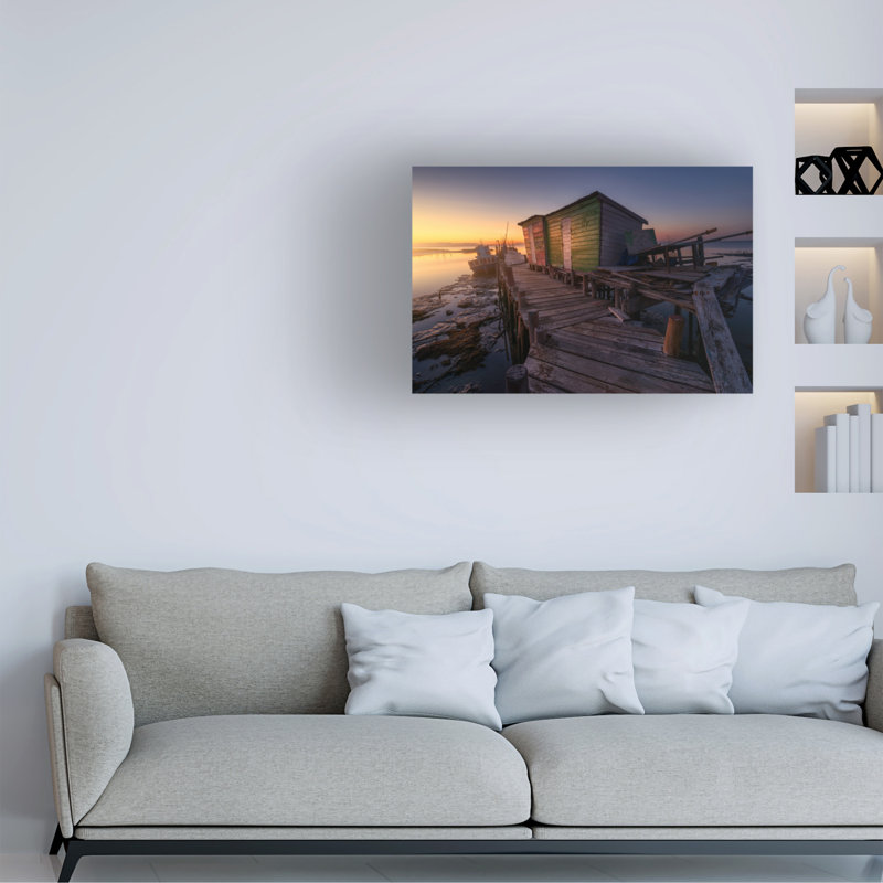 Art sur toile, maisons de pêche d'Ivan Ferrero Carrasqueira, H 30 po x l 47 po