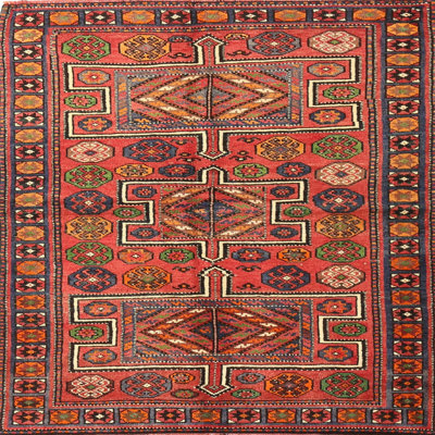 Tapis mauve/orange/vert traditionnel Lazzaro