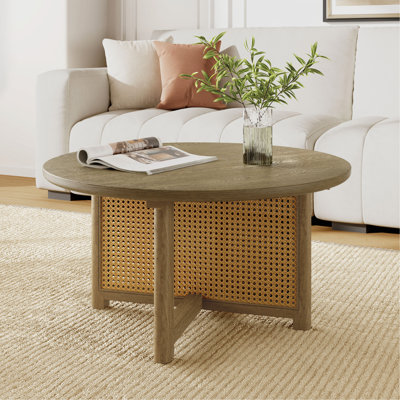 Table basse en rotin et bois Aylen