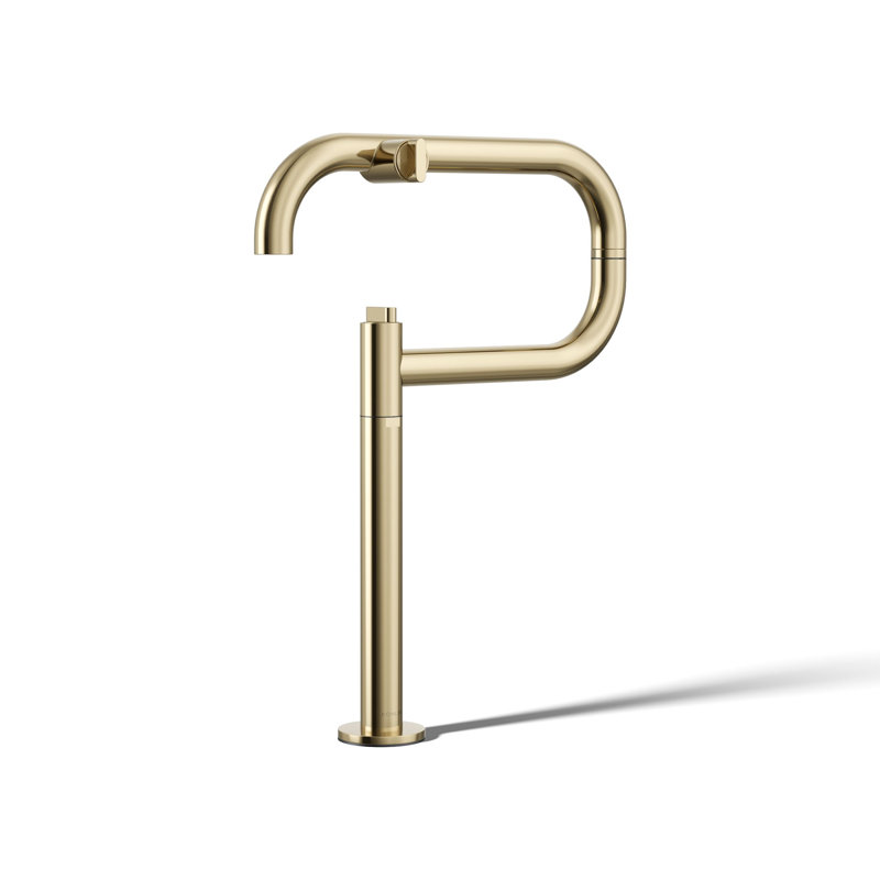 Components Deck-Mount Pot Filler, Or français éclatant