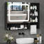 80x60CM Led Bathroom Mirror Cabinet, Bathroom Storage Cupboard With Towel Rack Adjustable Shelves-1052320153