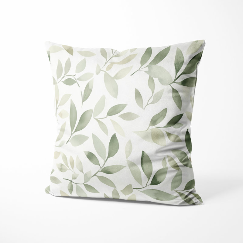 Coussin Modern Modern - coussin abstrait imprimé sauge, H 16 po x l 16 po