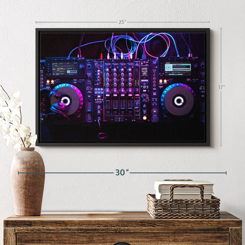 DJ Audio Controller Canvas Print, 17" H x 25" W