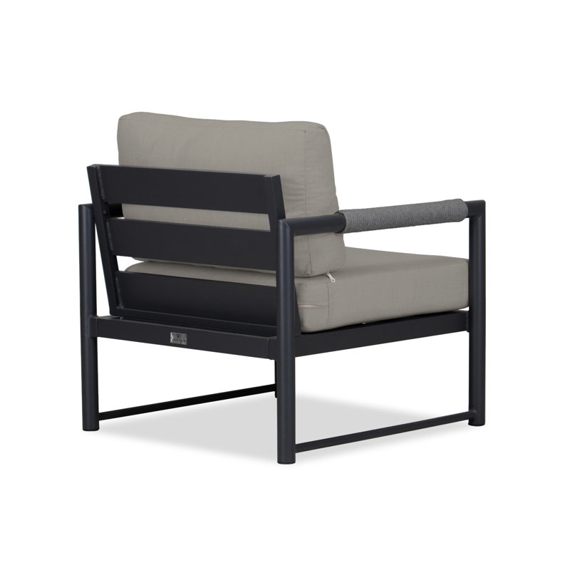 Alto Outdoor Lounge Chair, Canvas Charcoal Sunbrella® Canvas, Black