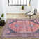 Lesandra Geometric Medallions Machine-Washable Terracotta/Navy Rug