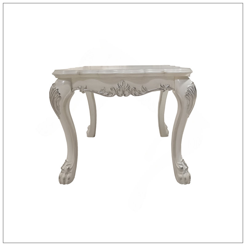 Dresden Bone White Finish End Table
