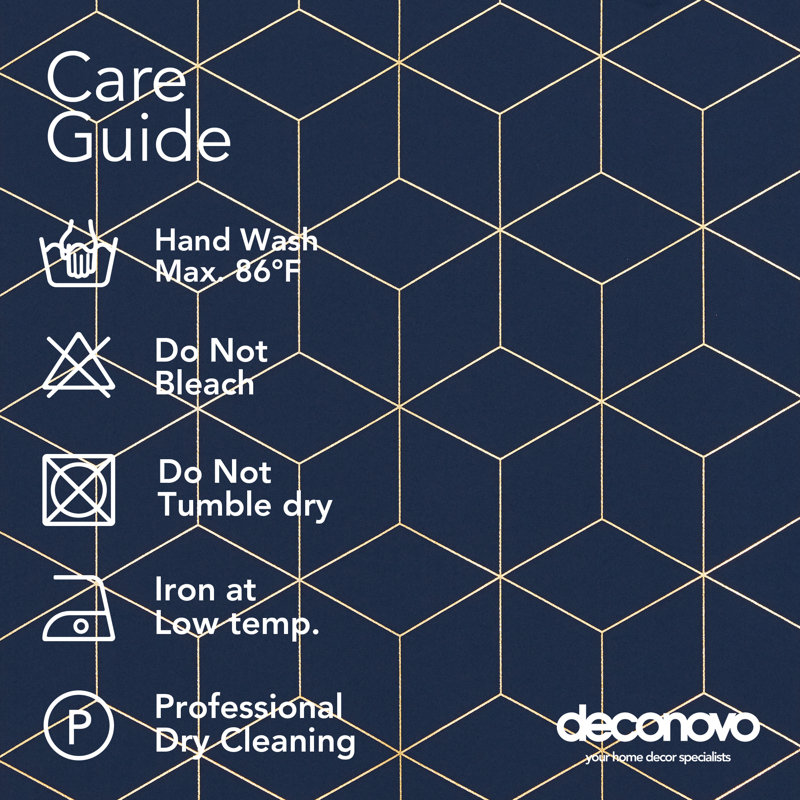 Geometric Blackout Thermal Curtain Panels, 42" W x 72" L, Navy Blue