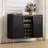 47.2'' Modern Bar Cabinet with Wine Racks and Storage Multi-purpose Home Bar & Liquor Bar,Black-1197614348