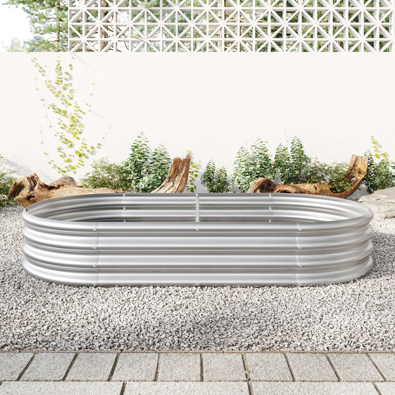 Raised Garden Bed Kit, Galvanized Planter Raised Garden Beds For Outdoor For Vegetables,Flowers &Herbs, Heavy Duty, Rust-Resistant, Easy Assembly