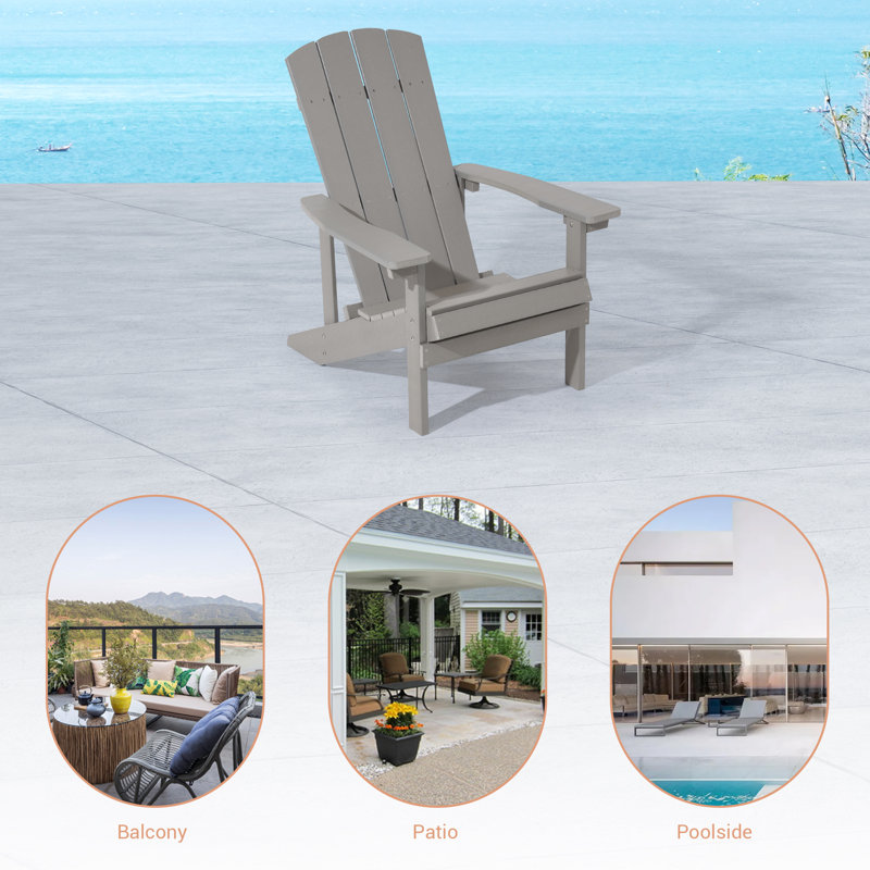 Chaise Adirondack Volkard HiPS, Gris clair