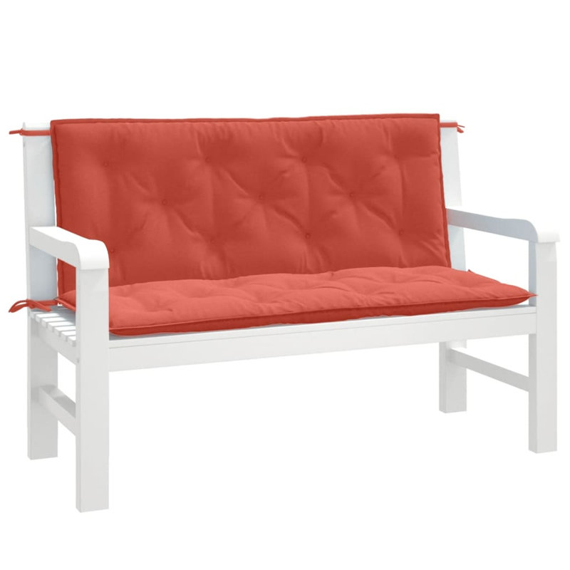 Red Barrel Studio® Garden Bench Cushions 2 Pcs 2.8" Fabric, 47.2" W x 19.7" D, Melange Red
