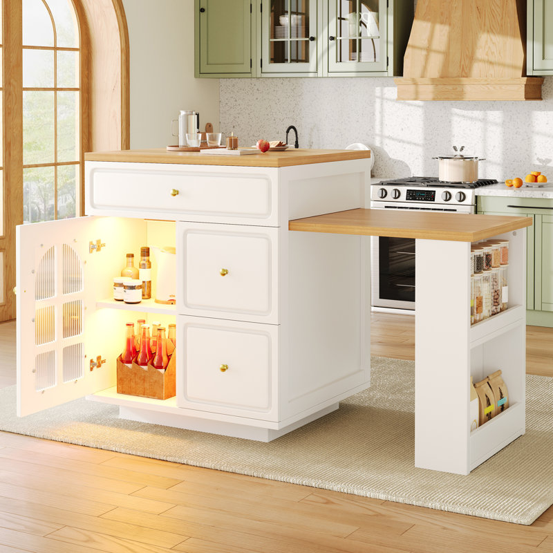Kitchen Island, WHITE