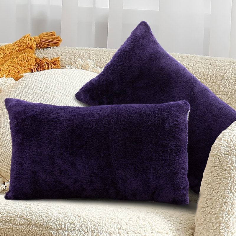 Coussin décoratif, H 12 po x l 20 po, Mauve
