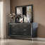 Miroir de commode Sami 40 X 40, texture en relief, style moderne, bois noir-763659126