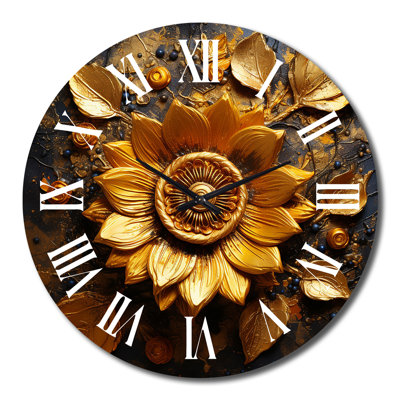 Horloge murale abstraite Golden