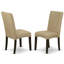 5 Piece Dining Table Set for 4 Includes a Round Kitchen Table and 4 Brown Linen Fabric Parson Dining Chairs, 42x42 Inch, Cappuccino-453227874-453227875-504545672
