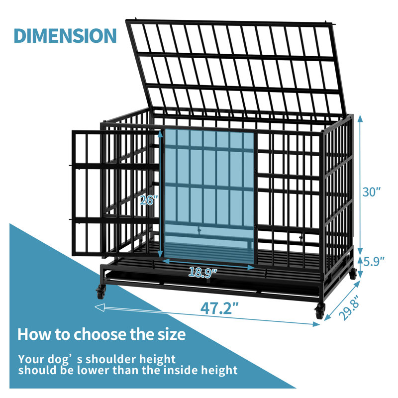 Cage pour chien 48 pouces Indestructible