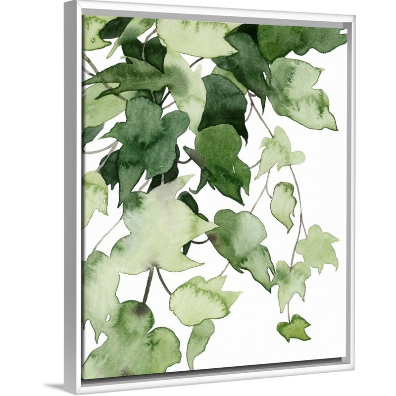 Toile émeraude I, art mural, Toile avec cadre blanc, H 16 po x l 13 po