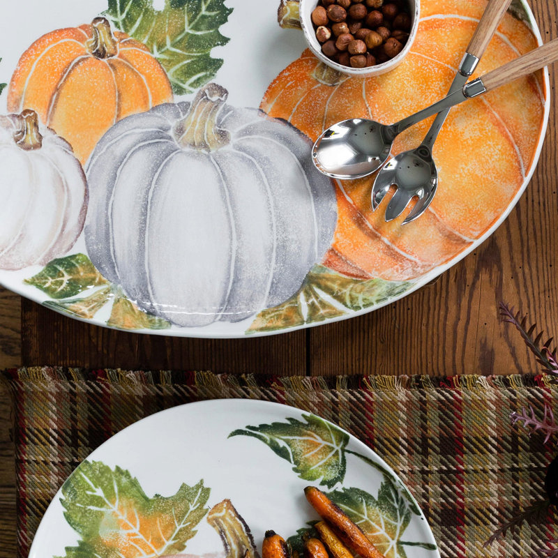 Pumpkins Handmade Terra Bianca Platter